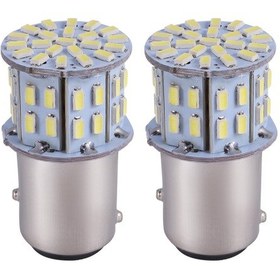 Resim Junzhuodianpu 2 Adet 6000k Beyaz 1157 50smd Kuyruk Fren Led Ampulü Bay15d 12v 