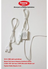 Resim Akvaryum 2'Li Modül Led Aydınlatma Beyaz Işık Anahtarlı 431999852 