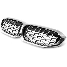 Resim BMW G20 3 Serisi 2019+ İçin Diamond Panjur (Böbrek) Krom Çerçeve 