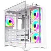 Resim Strong Dragon 7x 120 mm Fanlı ARGB Kumandalı ATX Akvaryum Beyaz Gaming Bilgisayar Kasası (Powersız) 