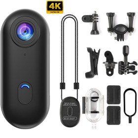 Resim ROBEVE Mini Wifi Aksiyon Kamerası 4K Giyilebilir Aksiyon Kamera -Su Geçirmez Tasarım -Ses Ve Görüntü 