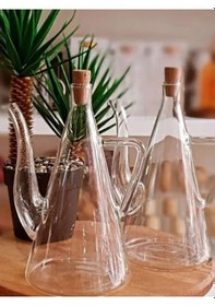 Resim Morponi Borosilikat Cam Yağdanlık Yağlık Glazzy 500 Ml 2 Adet Standsız Şeffaf 