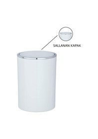 Resim Çöp kovası beyaz (İnca model) 25.5 x 18.5 cm Beyaz 