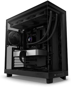 Resim NZXT H6 Flow Orta Kule ATX PC Kasası, Kompakt Çift Odacıklı Tasarım, Panoramik Temperli Cam, Yüksek Hava Akışı, 3x 120mm Fan Dahil, Kablo Yönetimi, Siyah 