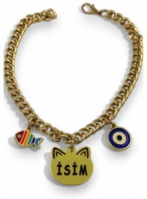 Resim Kedi Tasması Isimli Kedi Tasması Zincirli Tasma Paslanmaz Çelik 1 