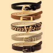 Resim 5'li Paket Kadın PU Deri Kemerler Altın Tonlu Harf Tokalı - Bohem Leopar Baskılı & Dokulu Kemeri Elbiseler, Kot Pantolonlar, Günlük ve Resmi Etkinlikler İçin (Büyük Beden & Standart Bedenler), PU Deri Bel Kemeri, Elbise Aksesuarları, Trend Tasarımlar, Yüksek Kalite Bitiş, Çok Yönlü Aksesuar, Stil Bilincine Sahip Kadınlar 