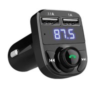 Resim Soillium Bluetooth Araç Kiti Car X8 Araç Fm Transmitter 5.0 Usb Mp3 uyumlu Sd Kart Çakmaklık Girişli 