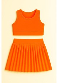 Resim My Kids Wear Kız Cocuk Sort Eteklı Mayo Takımı 4 -14 Yas 11898 Turuncu 