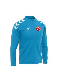 Resim Hummel Milli Takım Line Antrenman Eşofman Üstü Turkuaz 