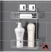 Resim Teknotel Yapışkanlı Iki Katlı Banyo Duş Rafı Krom Ef256 Çok Renkli 