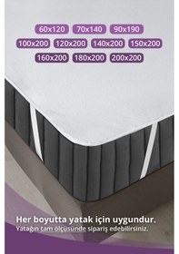 Resim Pamuklu 4 Köşe Lastikli Sıvı Geçirmez Yatak Koruyucu Alez 140x20 