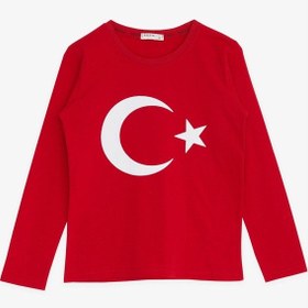 Resim Breeze Erkek Çocuk Türk Bayraklı Body 8-14 Yaş, Kırmızı Kırmızı 