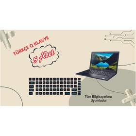 Resim Ary 5 Adet Klavye Sticker, Türkçe Q Klavye Etiketi Laptop Pc Sticker Mavi 
