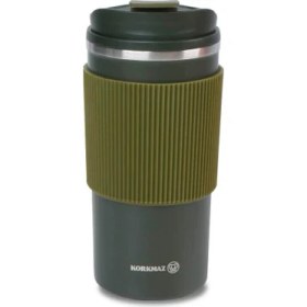 Resim Korkmaz Freedom Plus Yeşil Çelik Mug 480 ml Çift Katmanlı Sızdırmaz Kapaklı Sıcak Soğuk Koruma 
