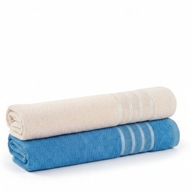 Resim 2lı 70x140 Banyo Havlusu Krem 