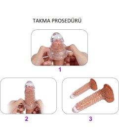 Resim TRAJE DEN Tırtıklı Damarlı Yapı Yeniden Kullanılabilir Prezervatif 