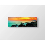 Resim Deniz Çerçeve Deniz Manzarası Gün Batımı Tablosu-Çerçevesiz - 120X40 