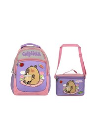 Resim Capybara Kız Çocuk Okul Sırt Çantası Ve Beslenme Çantası Seti - Mor - Pembe - Setcpb5233b Çok Renkli 