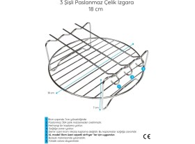 Resim Populer Cosorı Sıcak Hava Fritözü Xxl 4,7 L ile Uyumlu Izgara Teli 3 Şişli 