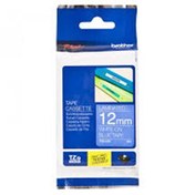 Resim Brother TZE-535 12 mm Mavi Üzeri Beyaz Laminasyonlu Etiket 