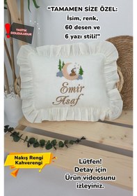 Resim Gros Shop Müslin Yeni Doğan 4katlı Organik %100pamuk Kişiye Özgü Nakışlı Hastane Çıkış Seti Kurt Model-1 Ekru-4 