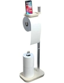 Resim Paslanmaz Tuvalet Kağıtlık - 3 Yedek Rulo Kapasitesi 16.5 x 12.2 x 11.2 CM 