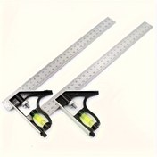 Resim Bir 3'ü 1 arada çok fonksiyonlu ayarlanabilir ahşap işleme aracı seti - Paslanmaz çelik kombinasyon kare, dijital protractor ve cetvel ile, aşınmaya dayanıklı ve yüksek hassasiyetli, güç gerektirmez 