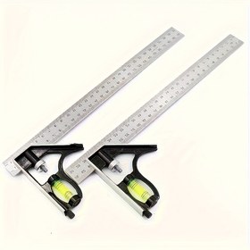 Resim Bir 3'ü 1 arada çok fonksiyonlu ayarlanabilir ahşap işleme aracı seti - Paslanmaz çelik kombinasyon kare, dijital protractor ve cetvel ile, aşınmaya dayanıklı ve yüksek hassasiyetli, güç gerektirmez 