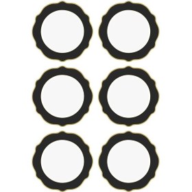 Resim Jaswely Pasta Tabağı 6 Parça Siyah 21 Cm Beyaz 