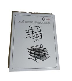 Resim Bafix Evrak Rafı Metal Perforeli 3 Lü Siyah BFX-MER9205S 