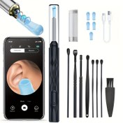 Resim Görsel Kulak Temizleme Seti, 8 Parça Kulak Bakım Kiti, Kamera ve Işıklı Kulak Kir Çıkarma Aleti, 6 Adet Kulak Kaşığı ile iOS ve Android için Kulak Kir Temizleyici, 1080P HD, Babalar Günü Hediyesi, Tatil Hediyesi, Doğum Günü Hediyesi 