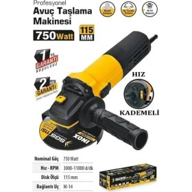 Resim Aesco 511 Devir Ayarlı Avuç Taşlama 115 750 Watt 