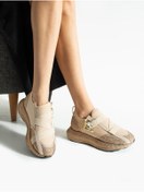 Resim ALEMDAR AYAKKABI GOCCİA Vizon Taşlı Kadın Sneakers 