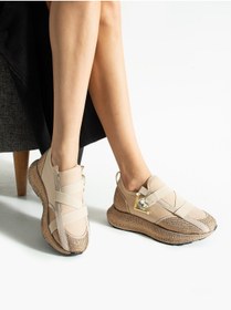 Resim ALEMDAR AYAKKABI GOCCİA Vizon Taşlı Kadın Sneakers 