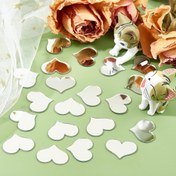 Resim 100 Adet Akrilik Kalp Duvar Çıkartmaları Parlak Kaplama ile, Boho Stil Aynalı Yüzey Sanatı Oturma Odası, Yatak Odası, Banyo İçin - Tek Kullanımlık, Güç Gerektirmeyen, Pilsiz, Çok Yüzeyli Kurulum İçin Kendinden Yapışkanlı Kalpler 