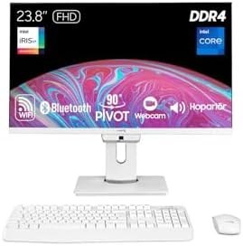 Resim TURBOX TAx1711 i7 1165G7 16GB DDR4 256GB NVMe 23.8 inç FHD Pivot WiFi BT Webcam Win11 Uyumlu AIO PC 
