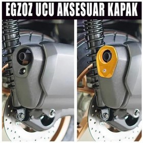 Resim Yamaha Xmax Ironmax Techmax 250-300 2018-2025 Egzoz Ucu Cnc Aksesuar Kapak Sarı Mavi 