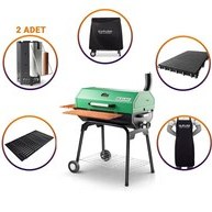 Resim Guruss CG-075 Kömürlü Barbekü Mangal Tam Set Yeşil 