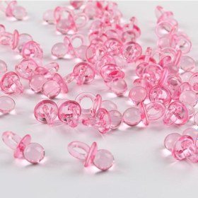 Resim Akrilik Mini Pembe Emzik Konsept, Hediyelik Süsleme Bebek Şekeri 25 Adet Pembe 