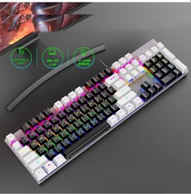 Resim 104 Tuşlu Gaming Klavye Rgb Işıklı Animasyon Modlu Mekanik Hisli Klavye Oyuncu Klavyesi 