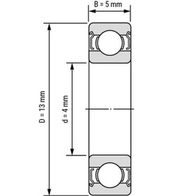 Resim 624 Zz Minyatür Rulman 4x13x5 Mm 1 Adet 