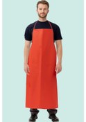Resim Uzun Mutfak Önlüğü İş Güvenliği Yucca Kırmızı 