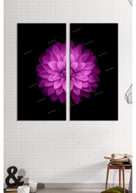 Resim Lotus Çiçeği Yaşam Çiçeği Çiftli Dekoratif Kanvas Tablo (2 parça fiyatıdır) 35 x 50 