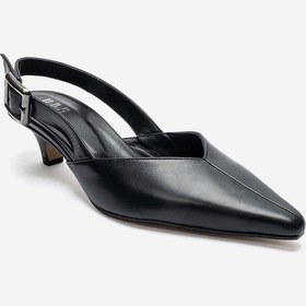 Resim Luvishoes Dıorıs Siyah Cilt Hakiki Deri Kadın Kısa Topuklu Ayakkabı 