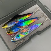 Resim 3 Adet 35g Ağırlıkta Metal VIB Spinner Kaşık Jig Yem, Batan Bıçaklu Üçlü Kancalı Spinnerbait, Turna ve Sazan Balığı İçin Deniz Balıkçılığı Yemi, Tatlısu Balıkçılık için Metal VIB Yem, Kesme Jig Yem, Metal Jigging Balıkçılık Takımı 