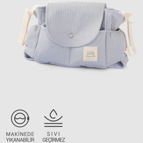 Resim Sıvı Geçirmez Bebek Arabası Organizer Çantası Kapitone Gri Desenli Gri 