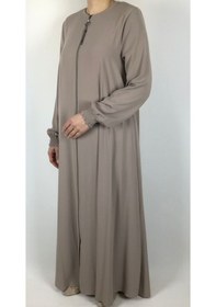 Resim Önü Fermuarlı Gizli Cepli Mevlana Model Ferace Krem 