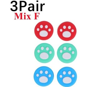 Resim Çift Mix F-silikon Nintendo Switch Lite Gamepad Denetleyicisi Için Kaymaz Kap Başparmak Sapları Sopa Kapakları Sevimli K 