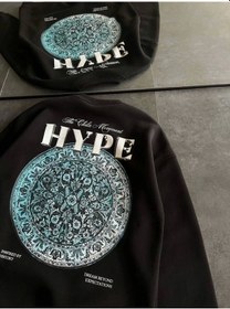 Resim Tua Moda Üç İplik Bisiklet Yaka Baskılı Sweatshirt - Siyah Siyah 