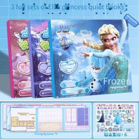 Resim DIY Manyetik Giydirme Sessiz Kitap, Frozen Prenses Elsa Temalı Düşmez Stickerlar ve Dayanlıklı İnce Karton ile Renkli Çıkarsamalar Yumuşak Mürekkep Parçasıyla Gelişim Oynamağı, Şahane Hediye 